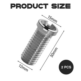 Pack of 2 Hollow Screw Sink, Multifonctionnel M12 Screws, 45 mm Hollow Screw for Strainer Basket Valves, Sink Strainer, Screw Drain Strainer, Sink Accessories, Suitable for Kitchen Sinks and Sinks (30