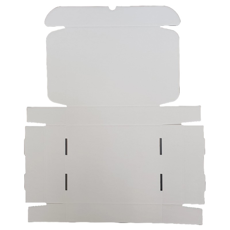 iDEALS UK PACKAGING LTD white cardboard folding lid self lock