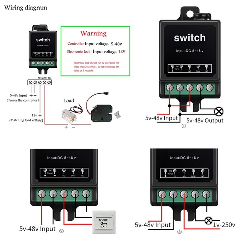 433 MHz RF Module DC 5-48 V Wireless Remote Control