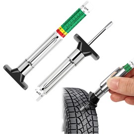 JUSTTOP 2PCS Car Tire Tread Depth Gauge, Color Coded Tyre Tread Metric Gage Tire Depth Gauge Tester, Fast Accurate Tyre Tread Depth Measurement Tool Tire Wear Gauge in 32nds