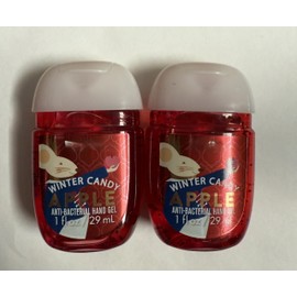 Bath and Body Care - Travel Size Sanitizer - 2 piece Bundle Set Hand Gel - 1 Fl Oz each Scent (Winter Candy Apple)