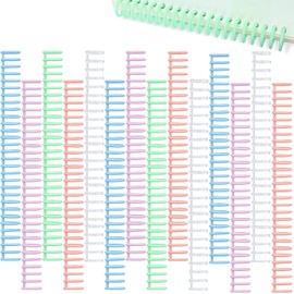 Plastic Loose-Leaf Coil Comb Binding Notebook Spines, 15Pcs 30 Rings Plastic Loose-Leaf Coil Comb Notebook Spines,Plastic Loose-Leaf Coil Notebook Spine Coils,Plastic Notebook Spiral Binding Coils
