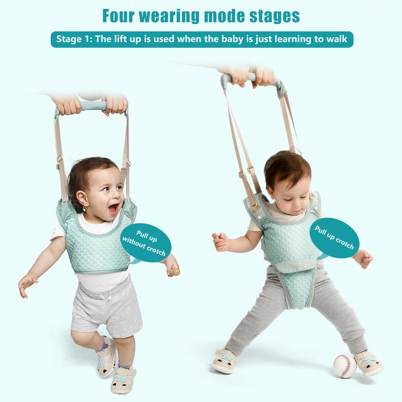 Baby Walking Harnesses Lightweight Adjustable Detachable Crotch Pad Handheld Toddler