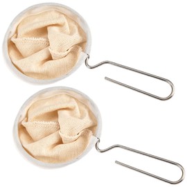 2Pcs 4-inchi Stainless Steel Handle Cloth Sock Reusable Coffee Tea Strainer Filter for Home Office Handmade Cafe Use