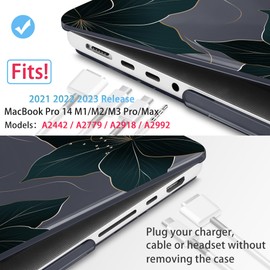 Mektron Case for MacBook Pro 14 inch 2024 2023 2021 Model M4 A3112 A3401 A3185 M3 A2918 A2992 M2 A2779 M1A2442 Pro/Max, Plastic Hard Shell Case Cover for MacBook Pro 14" with Touch ID, Floral C218