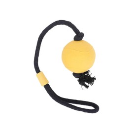 Only Natural Pet Rubber Bond Building Fetch Tug Dog Toy - Stick Floating Small XL Puppy Teach Durable Throw Launcher Flying Frisbee Boomerang Tough Aggressive Puller Chewers -Rubber Ball Rope/Yellow