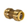 PROCURU 1-1/4 Inch Pushfit Coupling, Push-to-Connect Brass Plumbing Fitting for
