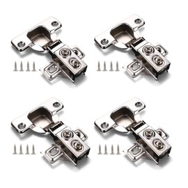 Premium Soft Close Hinges, Half Overlay Hidden Cabinet Hinges for Kitchen Bathroon Bedroom & Wardrobe (20 Pack, Silver)