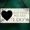 RED OCEAN Wedding Countdown I DO Chalkboard Hanging Plaque Sign