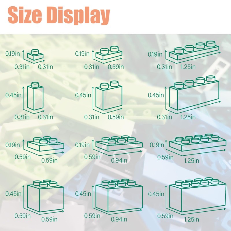 1800Pcs Building Bricks, Classic Bulk Small Blocks, Classic Building Bricks