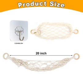 Cosmos 2 Pcs Macrame Fruit Hammock Hanging Fruit Net Under Cabinet Wall Mounted Hanging Fruit Basket Vegetable Holder Space Saving Hammock Organizer for Home Boat Kitchen
