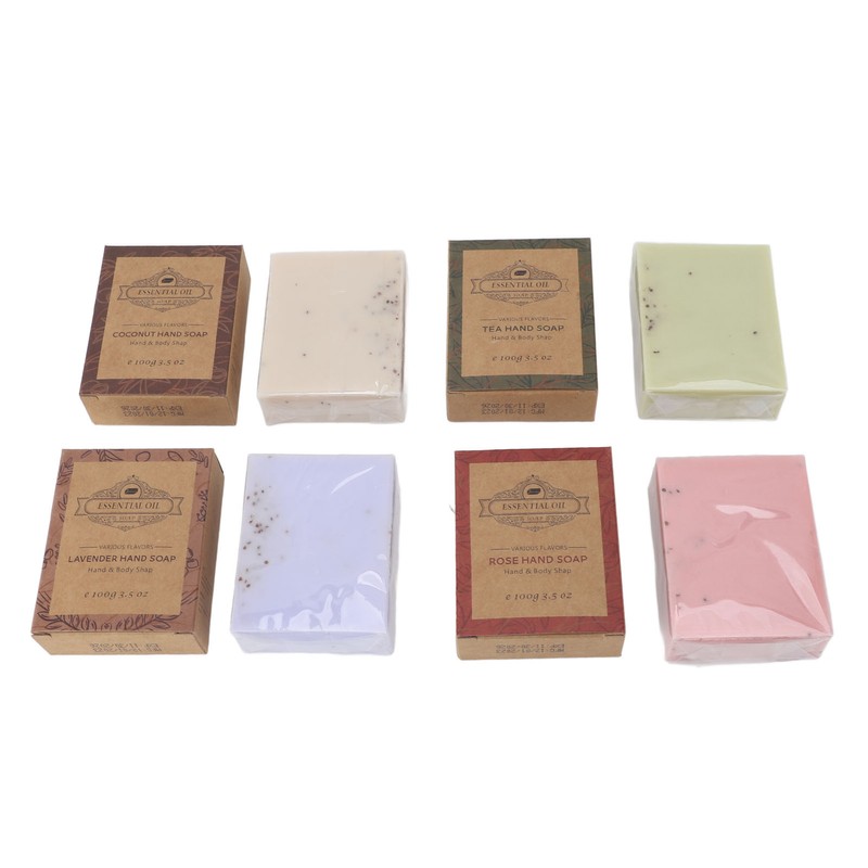 4pcs Exfoliating Soap Set Moisturizing Colorful Sea Salt Shea Butter