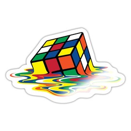 Spreadshirt Rubik's Cube Magic Cube Melting Cube Sticker, Max. 10 x 10 cm, 10 x 10 cm, Glossy White