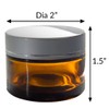 Amber Glass Heavy Thick Wall Balm Jars with Silver Matte