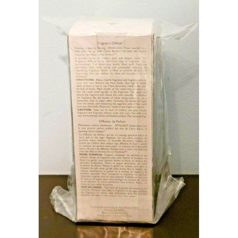 Claire Burke Sparkling Citron Verbena Fragrance Diffuser & Reeds 1.7