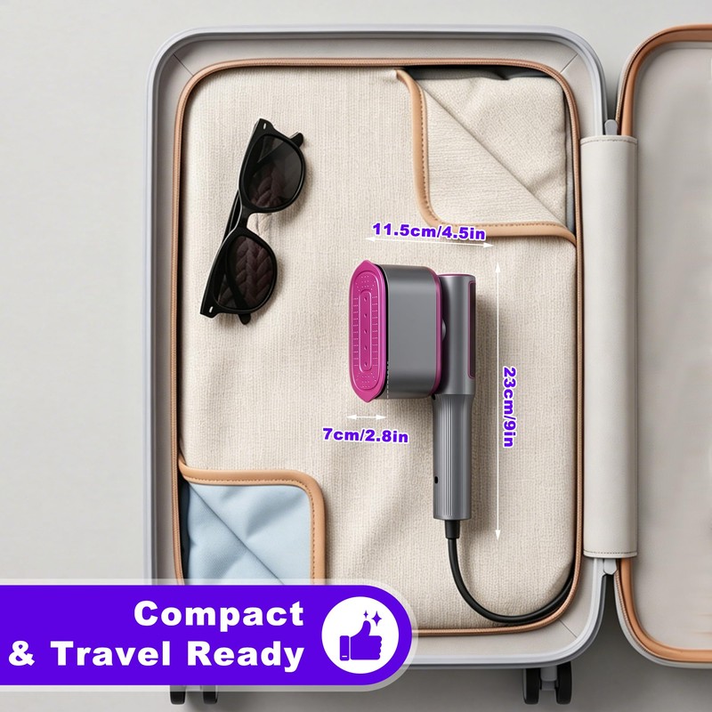 EFOBO Steamer for Clothes, 2 in 1 Travel Iron Steamer,