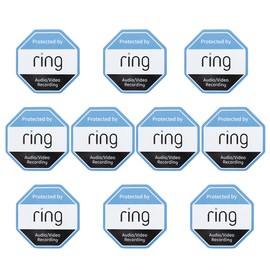 Durlo 10Pcs CCTV Doorbell Camera Sticker PVC Waterproof Ring Security Stickers for Wall Window​