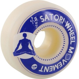 Satori Movement Meditation White/Blue Skateboard Wheels - 54mm 98a (Set of 4)