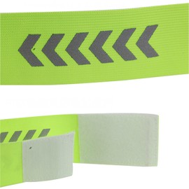 SHULLIN 2-Pack Reflective Band Arm Band Pants Hem Stopper Pants Clip Easy to Attach to Arms and Legs, Size Adjustment, Accident Prevention, Bicycle Walking Light, Suitable for Jogging, Night Fishing, Climbing (Fluorescent Green)
