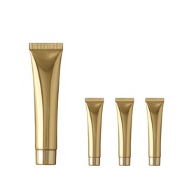 Aspire 4 Pack 0.34 OZ/10 ML Empty Plastic Soft Squeeze Tubes Travel Packing Container with Twist Cap-Gold