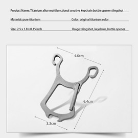 Titanium slingshot set multifunctional creative gadget portable bottle opener keychain suitable for outdoor travel mountaineering hiking camping picnic gadgets