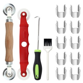 Window Screen Repair Kit Mesh Screen Spline Roller Repair Tools Kit with Screen Installer Clips, Metal and Plastic Spline Fixing Tool Kit for Window Screen1