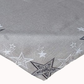Raebel OHG Table Runner Embroidery Stars Snow Stars Table Cloth Christmas Decoration Christmas Tablecloth (Grey/Silver, 40 x 85 cm)