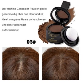 Root Powder - Hair Powder Men and Women, Long-Lasting Hairline Powder, Waterproof Hair Concealer for Hair Thickening Roots, Hair Powder for Hairline Concealing and Root (Dark Brown)