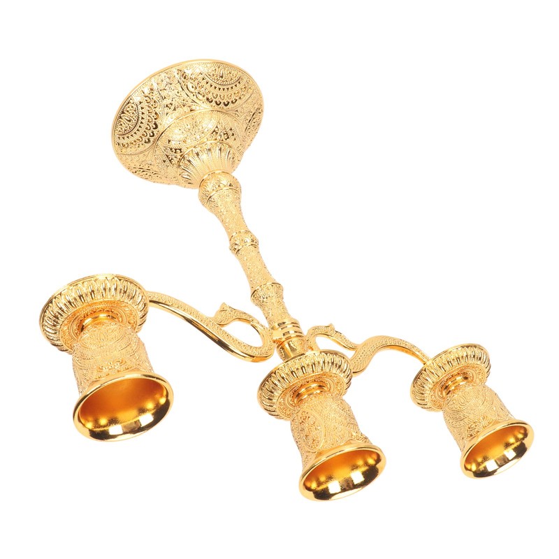 3 Arms Alloy Candelabra Vintage Style Elegant Candlestick Holder for