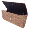 Multi Color Chevron Straw Clutch, Multicolor Medium