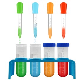 9 Pcs Pipettes for Children,Science Kits for Kids,Potion Making Kit Children,Plastic Test Tubes with Stand and Dropper Pipettes for Creative Science Experiments Kids Water Play Educational Toy