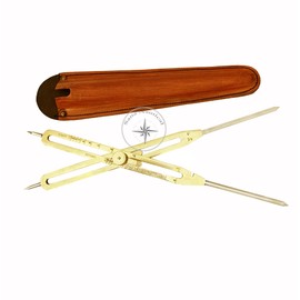 Sana Nautical Solid 9" Brass Proportional Divider - Solid Steel Points, Adjustable Legs, Graduated Measurement, Includes Carrying Case for Easy Transport and Store