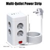 8-Way Socket Tower Distribution Socket, Power Strip with 2USB A