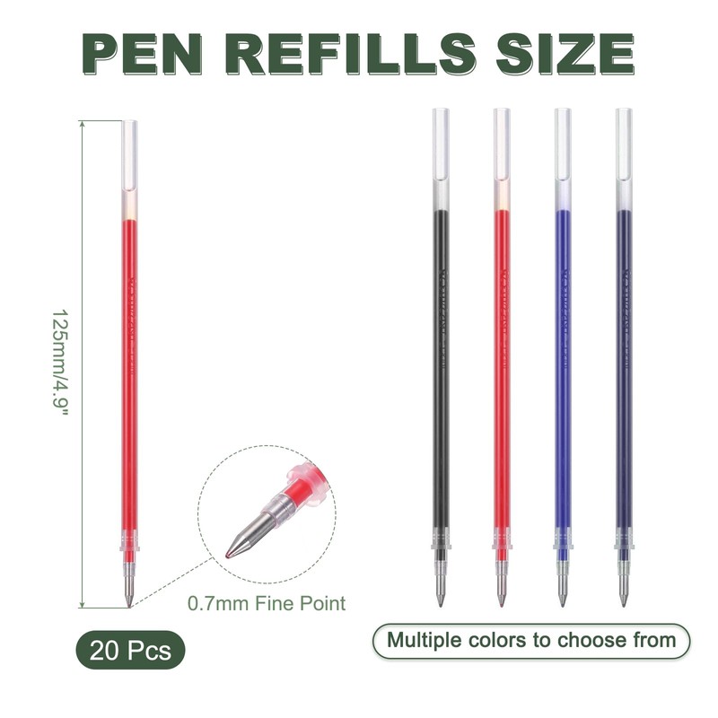 M&G Gel Pen Refills 0.7mm Fine Point, 20 Pack Quick