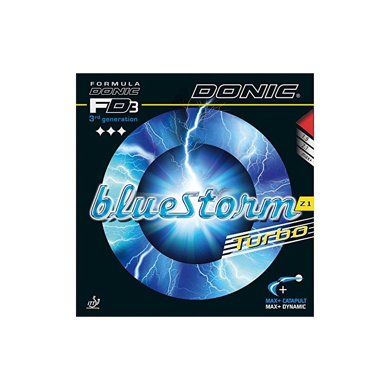 Donic Bluestorm Z1 Turbo, table tennis rubber, Black , 2,3