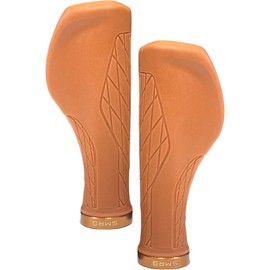 【Made in Taiwan】SMRG Bicycle Grip Handle Grip Cross Bike Ergo Grip MTB Stainless Bolt SR-GP Left and Right Set (Light Brown, Long x Long (136×136 mm))