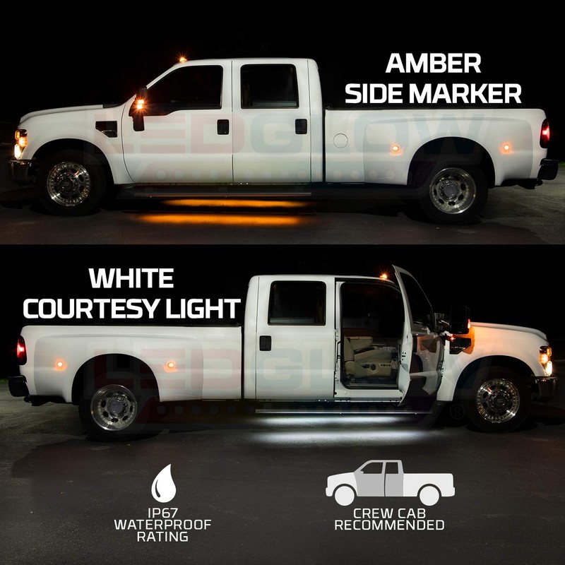 LEDGlow 70" Truck LED Running Board Light Amber Side Marker