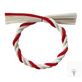 LEISURE CLUB New Year Ornament, Entrance Close-Up Rope Wreath, Stylish, With Hook, Entryway, Indoor, Shinto Shelf, Kitchen, New Year's Wreath, Lunar New Year's Wreath, Garland (Red and White)