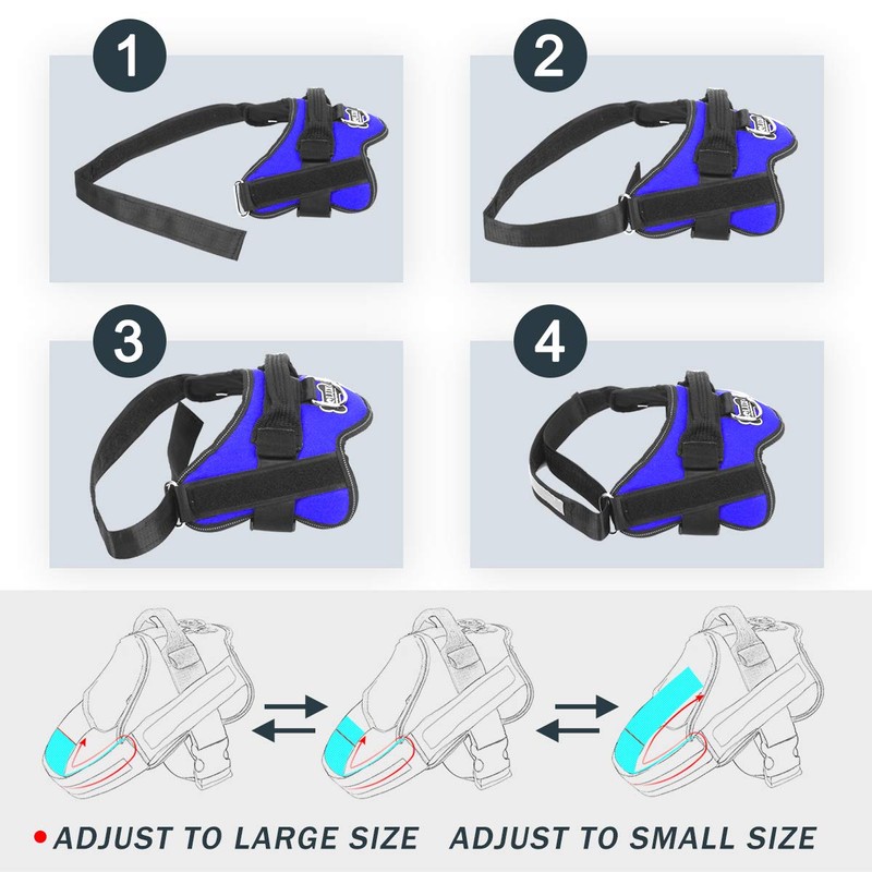 Bolux Dog Harness, No-Pull Reflective Dog Vest, Breathable Adjustable Pet