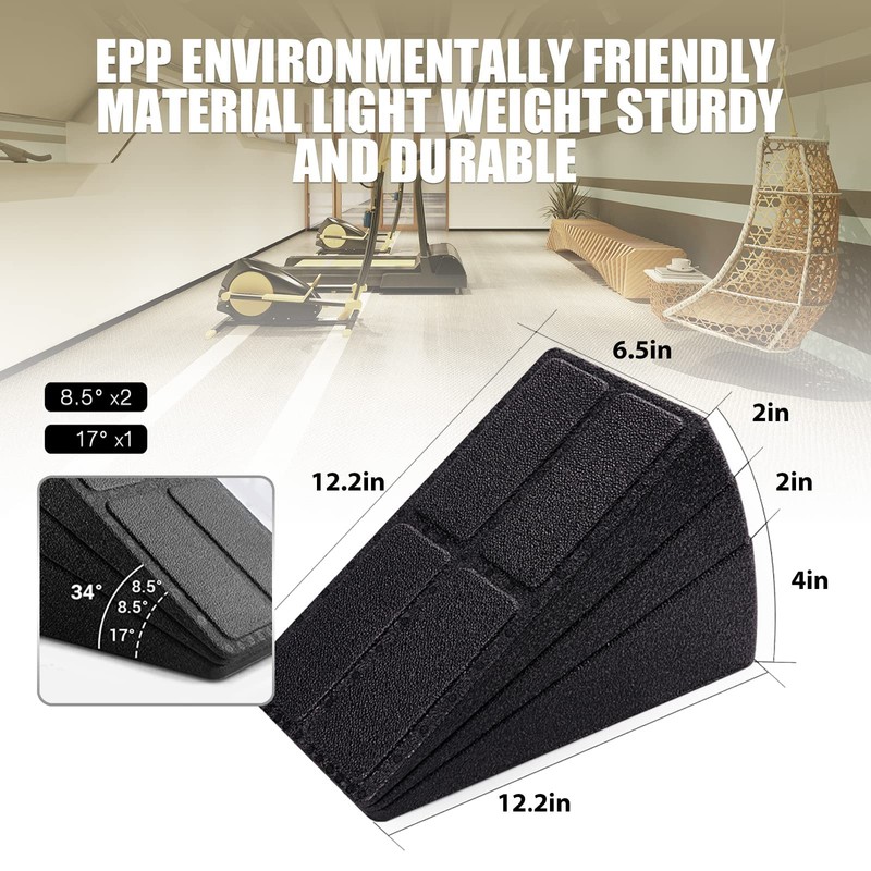 Squat Wedge Block,3pc 12“ Leg Stretcher Foot Wedge Foam Slant