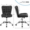 Yaheetech Armless Desk Chair Modern Tufted Office Chair Faux Leather
