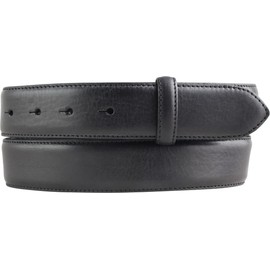 BELTINGER Interchangeable belt made of full cowhide leather with seam 3.5 cm without buckle, soft press stud belt for men and women, 35 mm, jeans belt with fine structure, black