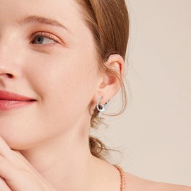 Reindeer Earrings 925 Sterling Silver Christmas Hoop Earrings Jewelry Gifts for Women Stocking Stuffers