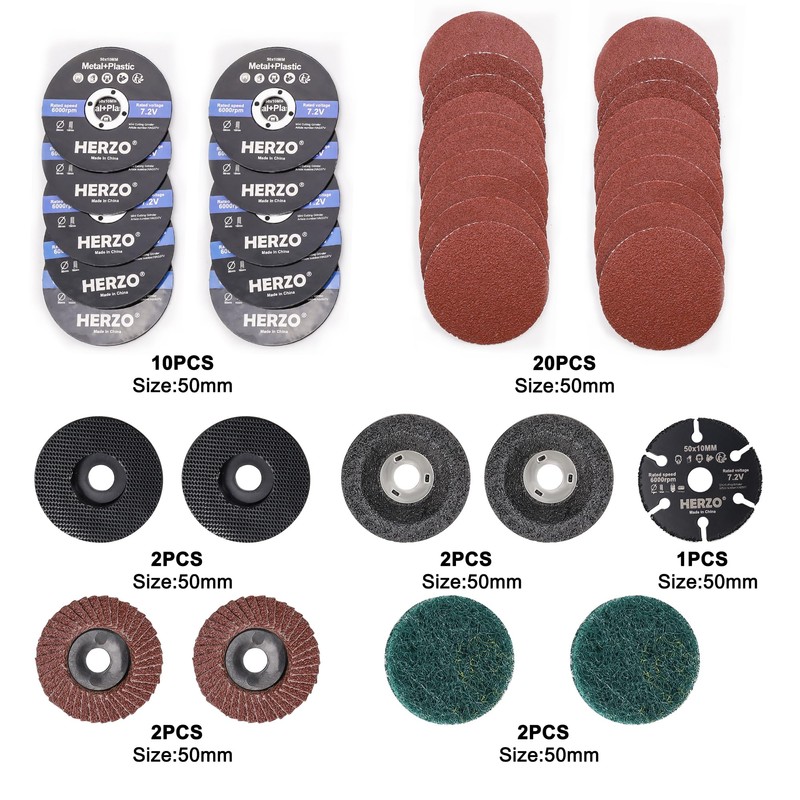 HERZO Cutting Disc 50 mm, Separating Grinding Polishing Multi Material,
