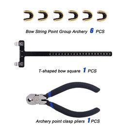 CLDURHGE Bow String Nocking Points Pliers Strings Knock Set T Shape Bow Square Ruler Nocking Buckle Pliers Recurve Bow Turning Kit Archery