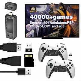 X9 PRO Game Stick Wireless Retro Gaming Console, Plug & Play Video Game Console with 42,000+ Built-In Games, 4K HD Retro Gaming Console with TV HDMI Output with 2.4G Wireless Controller, 1* Gamepad Pack (128G)