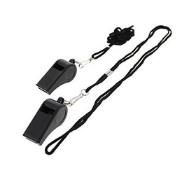 Zac's Alter Ego Pair of Black Whistles on Strings - Ideal for Referees