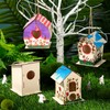 DoubleFill 100 Pcs Bulk Wooden Bird Houses Kits for Kids