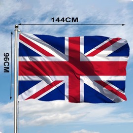 5ft x 3ft Great Britain Flag King Charles III,Union Jack National Flag with Metal Eyelets,Great British United Kingdom Sport Flags, Large British Flag Union Jack Flags Decorations for Outdoor Party