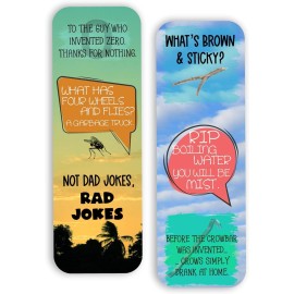 55 Laughs Funny Dad Joke Bookmarks Gift For Father's Day. Great Gift For Dads.